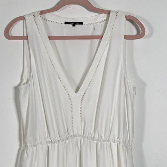 KOBI HALPERIN Claudette Tiered Maxi Dress Women Sz M White Hmmered Sleeveless - Picture 4 of 15
